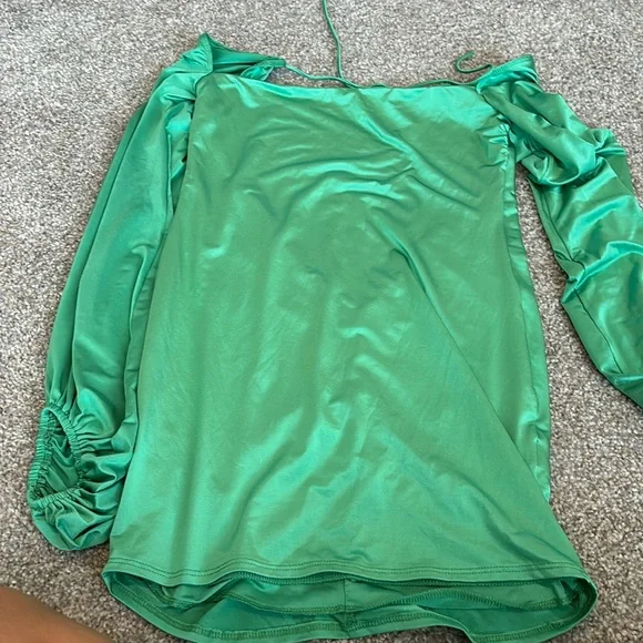 LUCY IN THE SKY GREEN SATIN DRESS